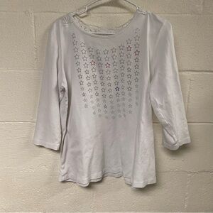 Christopher & Banks Patriotic Women’s 3/4 Sleeve Shirt Size XL